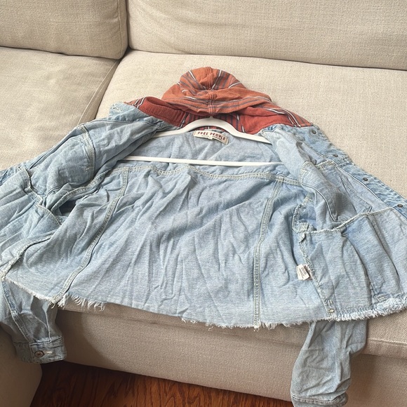 Cropped Jean Jacket with hoodie by Free People - Picture 9 of 11